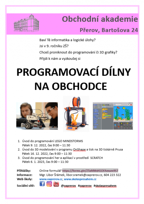 PROGRAMOVACÍ DÍLNY NA OBCHODCE